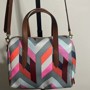 FOSSIL Chevron Pattern Women's Bag PURSE LIKE NEW WOMENS BAG